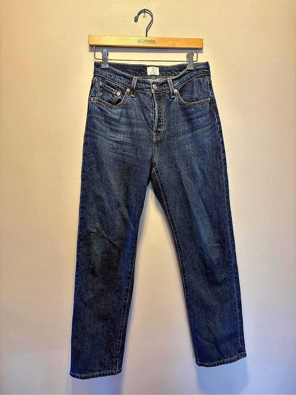 Levi's 501 Curve Straight Jeans Straight Leg Jeans Blue Waist 28 Length 30